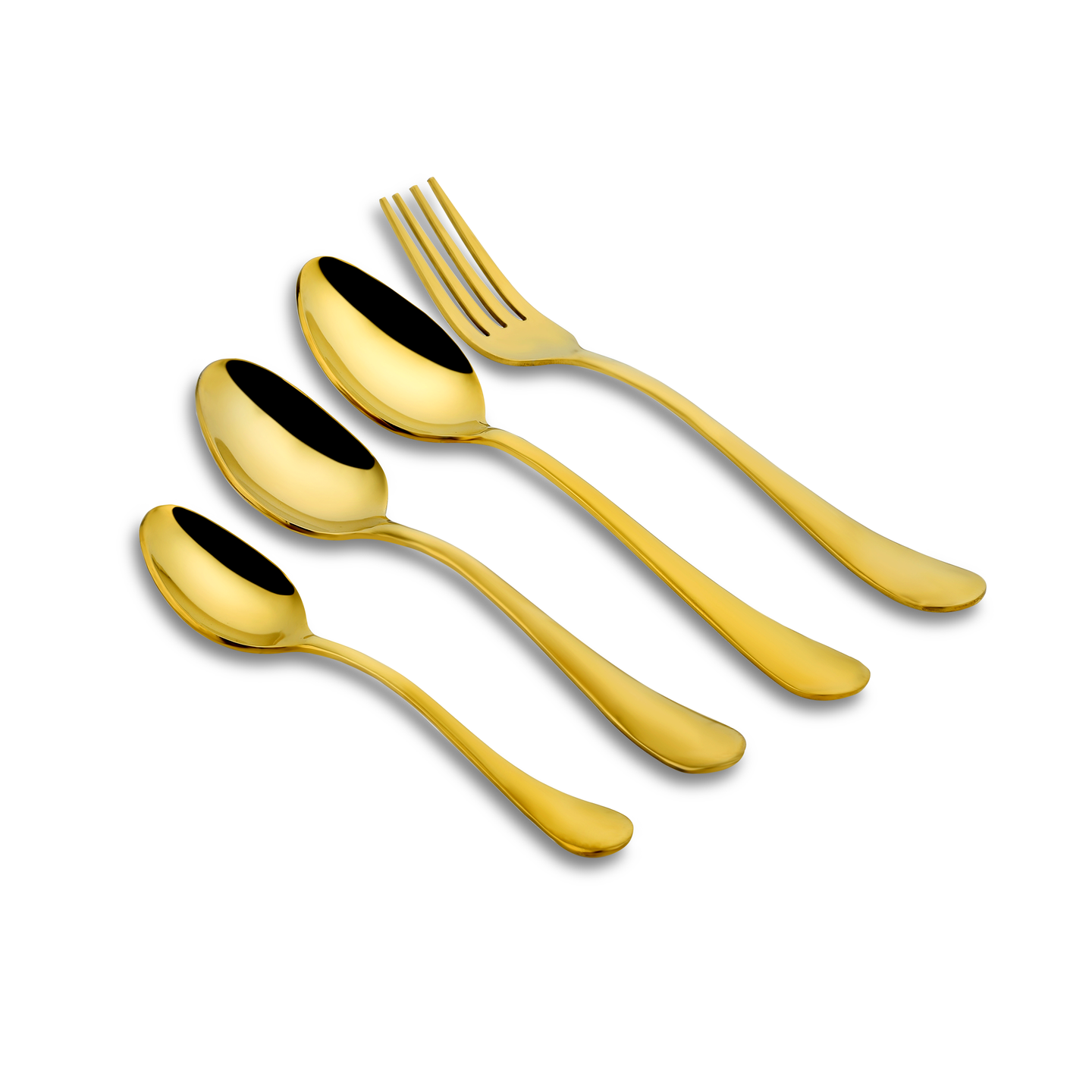 Aster (PVD gold) Stainless Steel Cutlery in Leatherite Box (24Pcs)